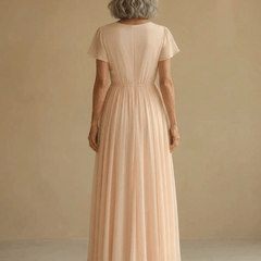 ROSALIND — Floral Appliqué Chiffon Maxi Dress - Harry & Olivia Birmingham