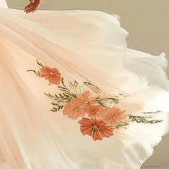 ROSALIND — Floral Appliqué Chiffon Maxi Dress - Harry & Olivia Birmingham