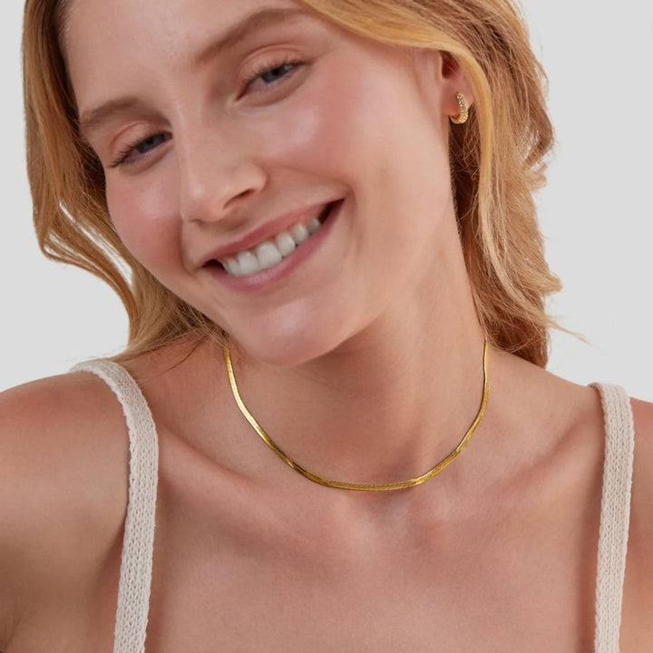 Sarya Snake Chain Gold Necklace - Harry & Olivia Birmingham