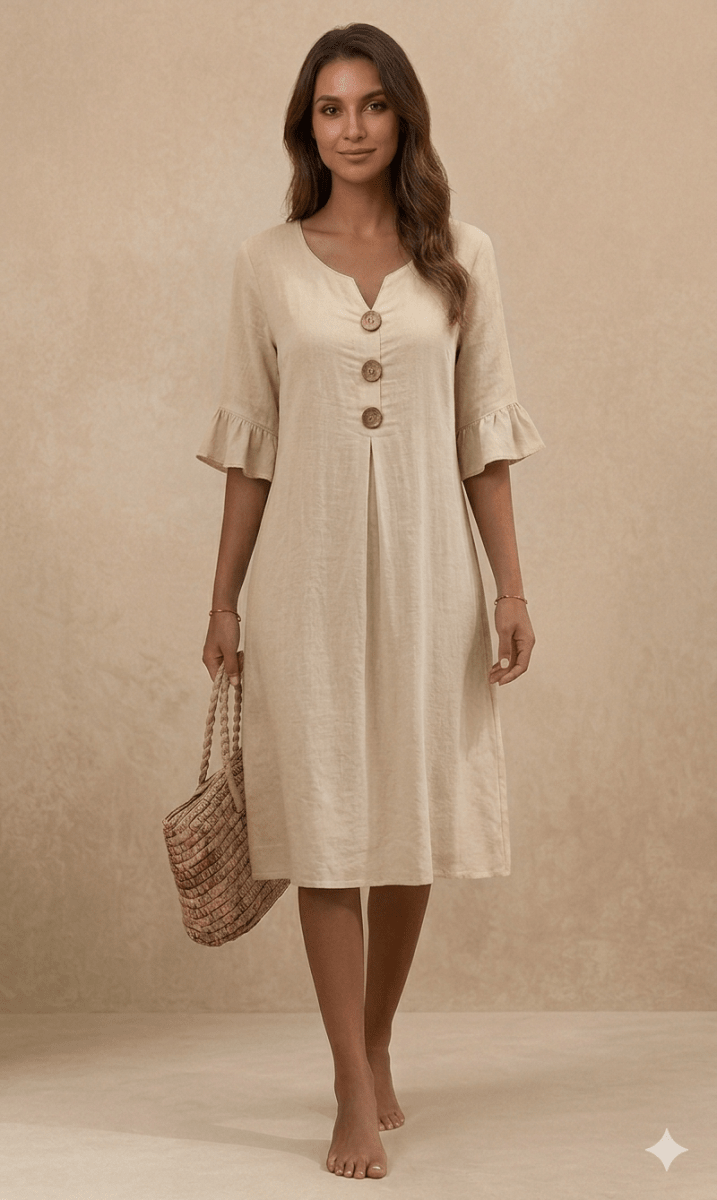 SIENNA | Floral Cotton & Linen Dress - Harry & Olivia Birmingham