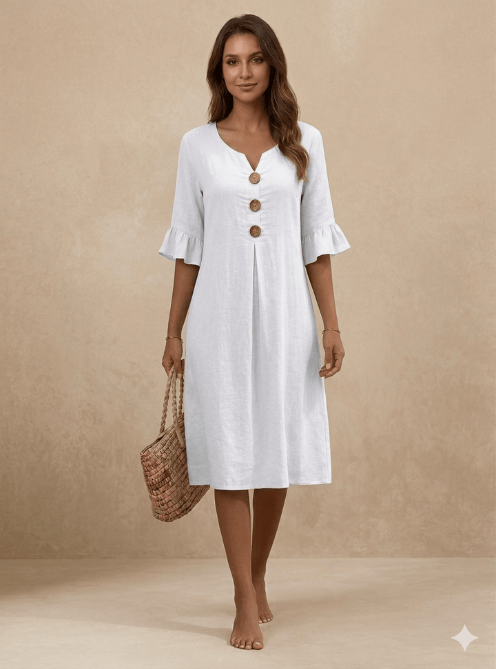SIENNA | Floral Cotton & Linen Dress - Harry & Olivia Birmingham