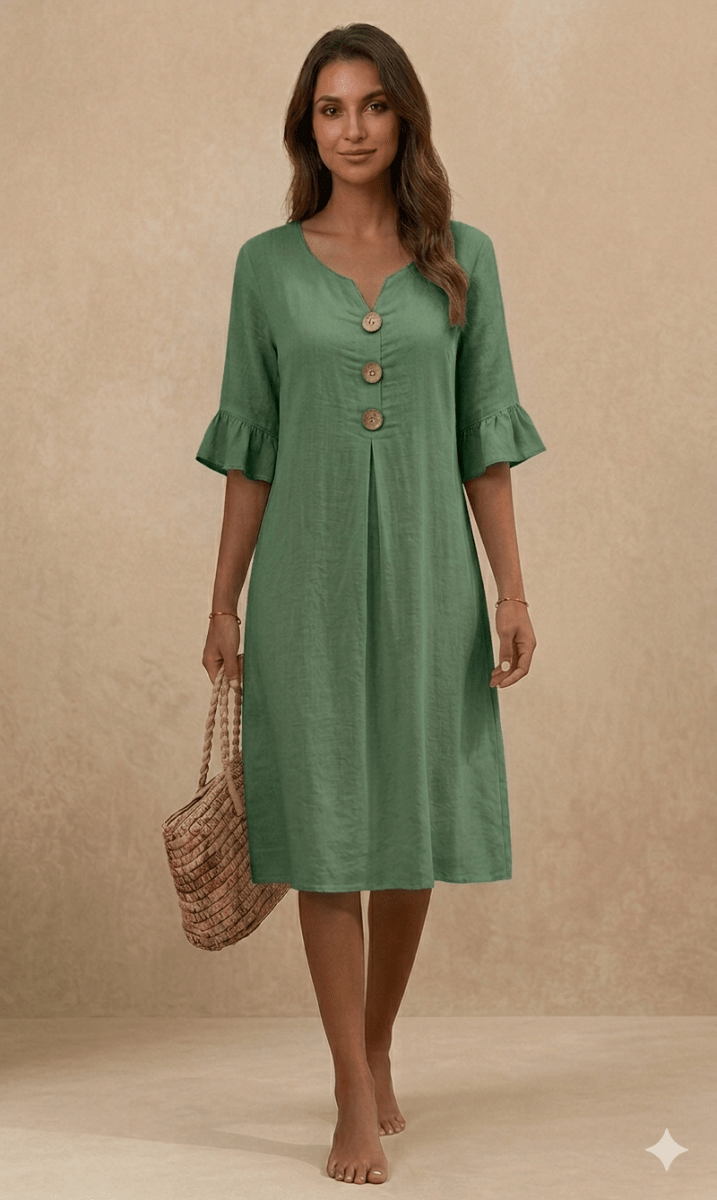 SIENNA | Floral Cotton & Linen Dress - Harry & Olivia Birmingham