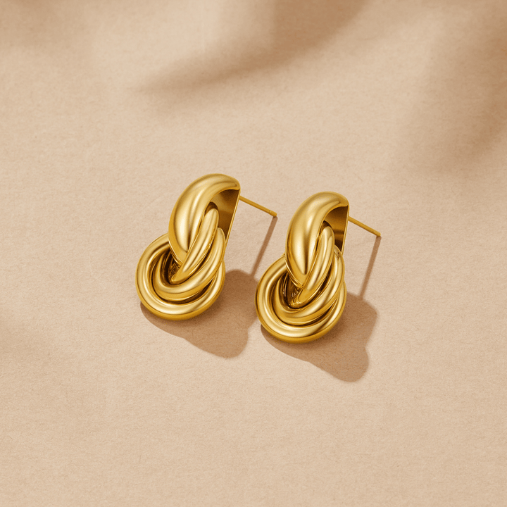 Sofia Twisted Gold Hoop Earrings - Harry & Olivia Birmingham