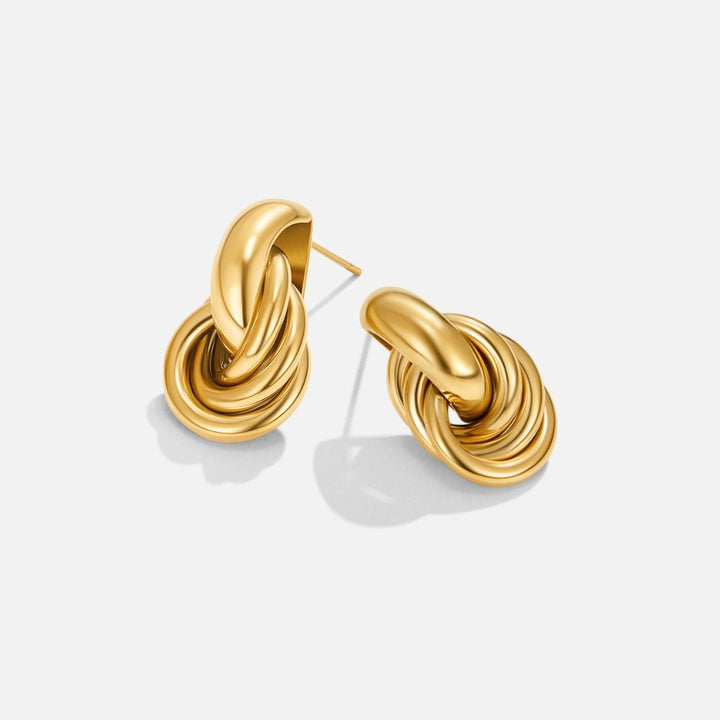 Sofia Twisted Gold Hoop Earrings - Harry & Olivia Birmingham