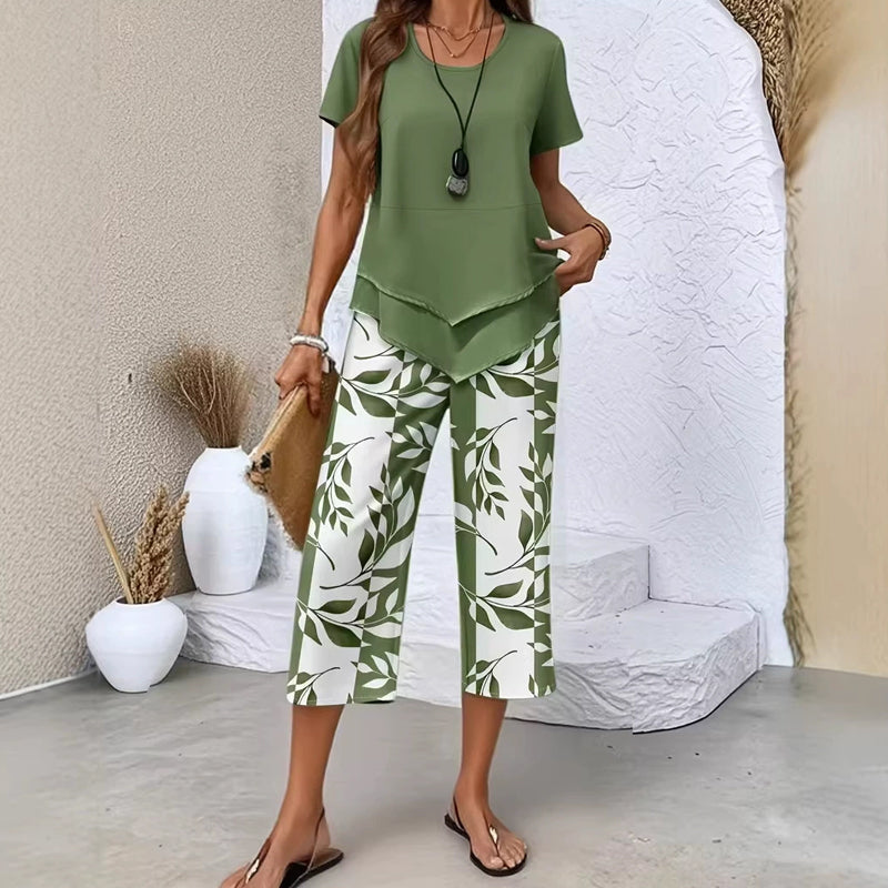 CELESTE | Layered Tunic & Wide-Leg Trouser Set