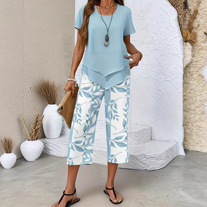 CELESTE | Layered Tunic & Wide-Leg Trouser Set
