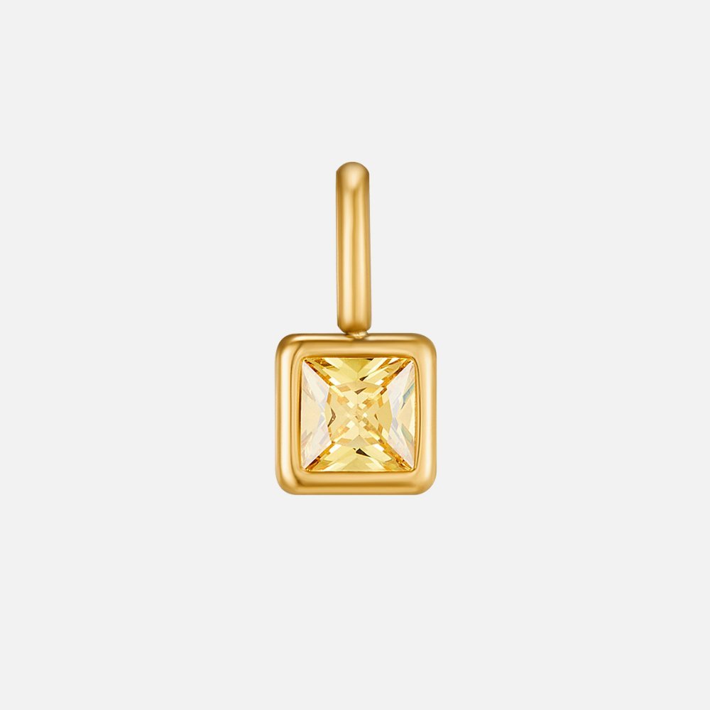 Square Pendant Birthstone Necklace - Harry & Olivia Birmingham