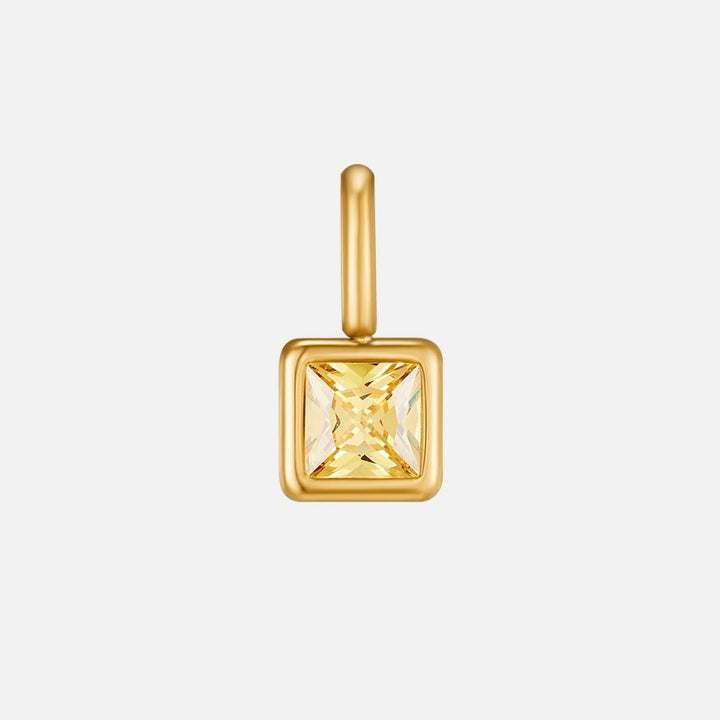 Square Pendant Birthstone Necklace - Harry & Olivia Birmingham