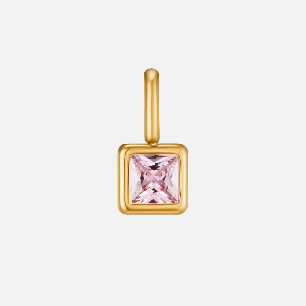Square Pendant Birthstone Necklace - Harry & Olivia Birmingham