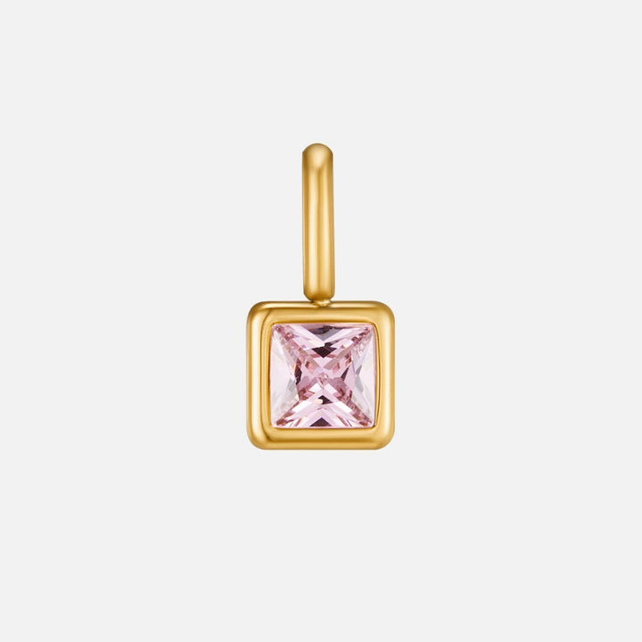 Square Pendant Birthstone Necklace - Harry & Olivia Birmingham