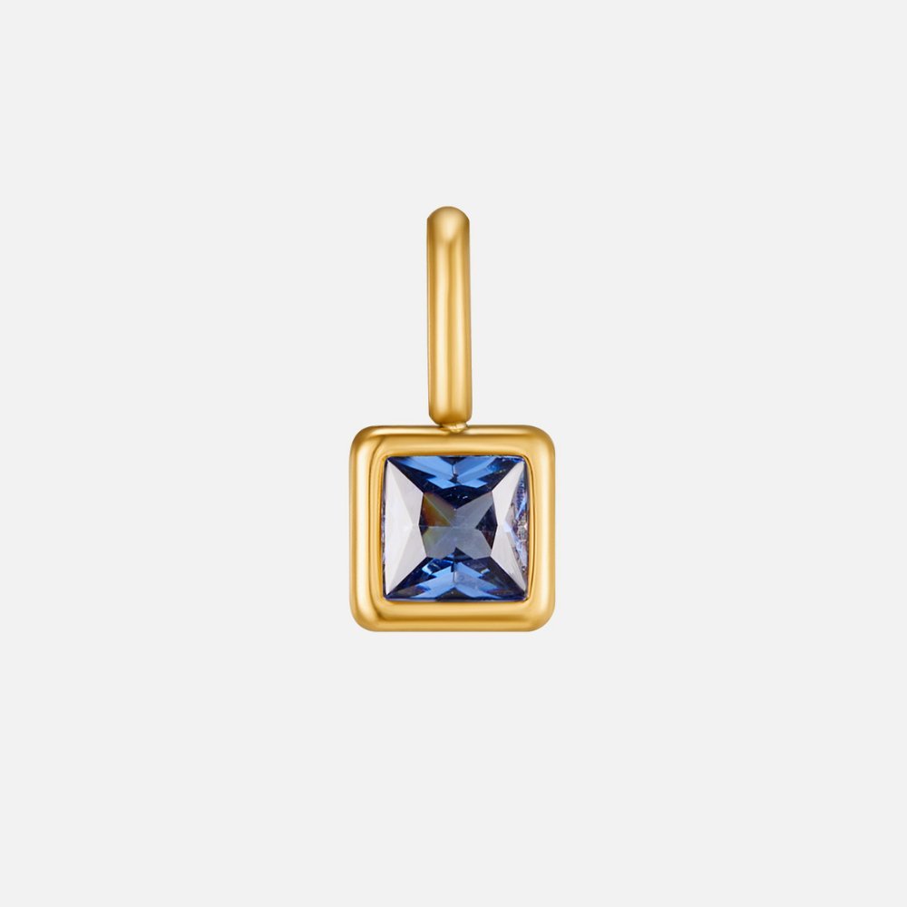 Square Pendant Birthstone Necklace - Harry & Olivia Birmingham