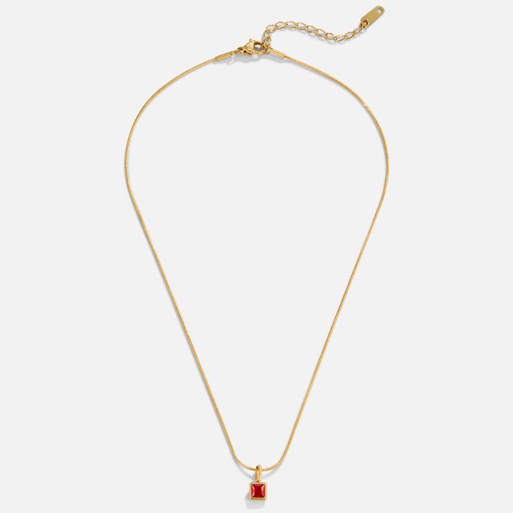 Square Pendant Birthstone Necklace - Harry & Olivia Birmingham