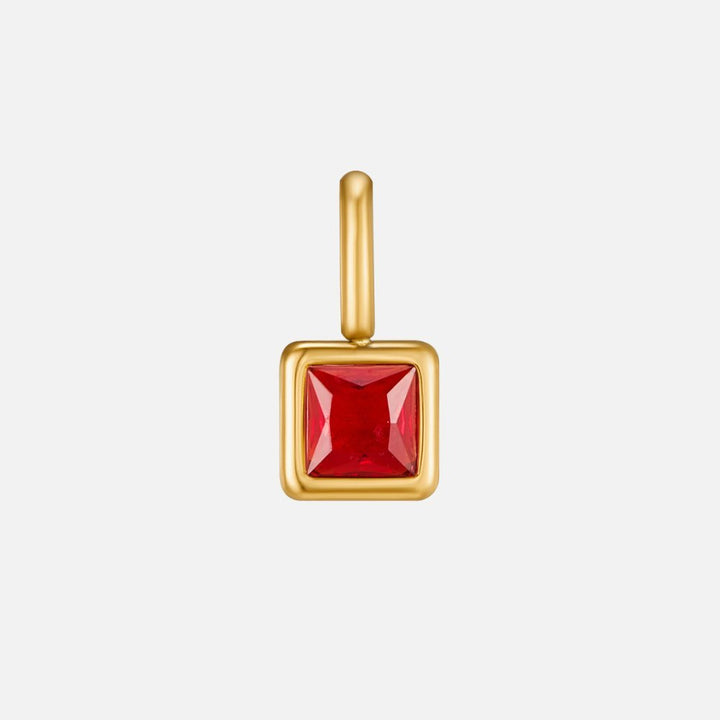 Square Pendant Birthstone Necklace - Harry & Olivia Birmingham