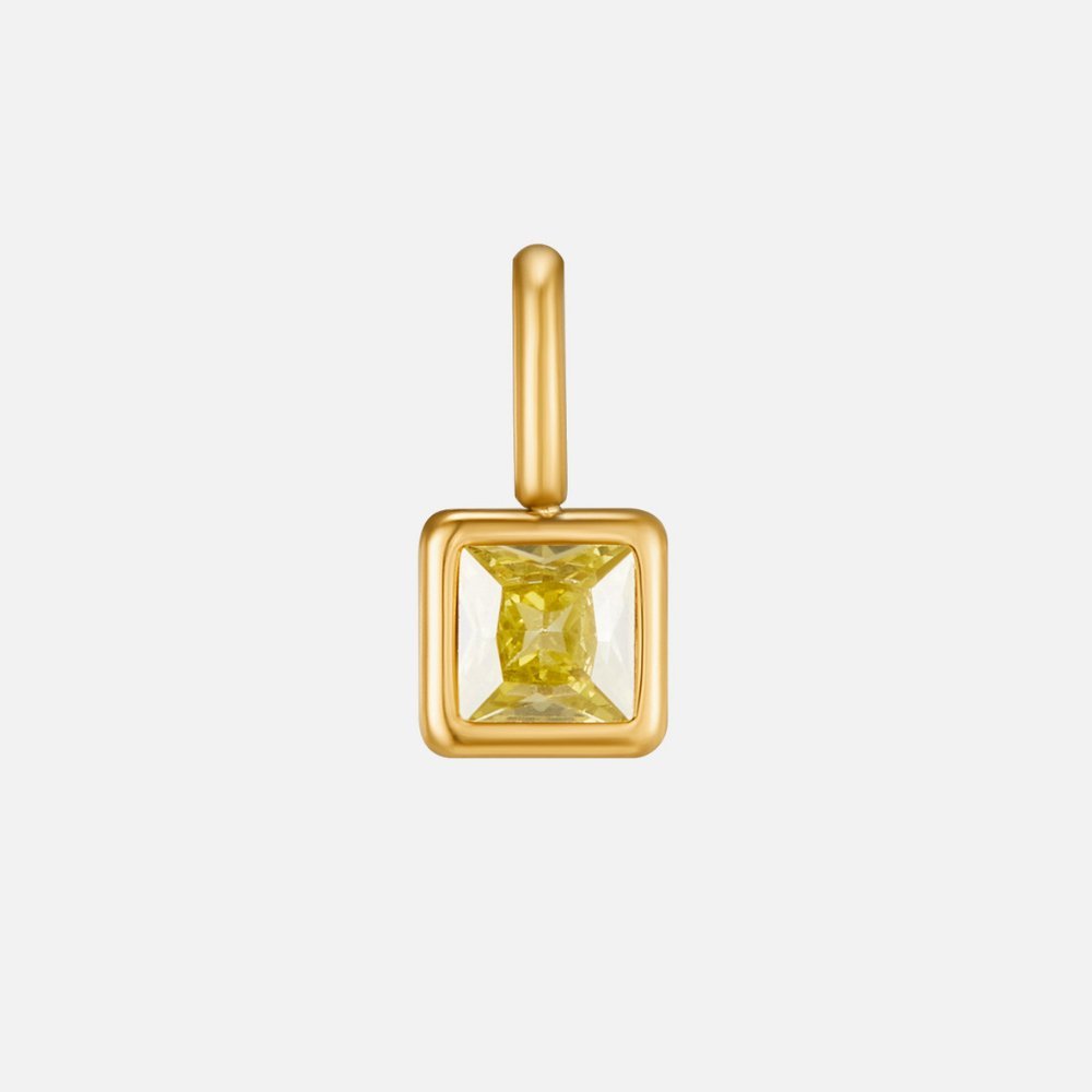 Square Pendant Birthstone Necklace - Harry & Olivia Birmingham