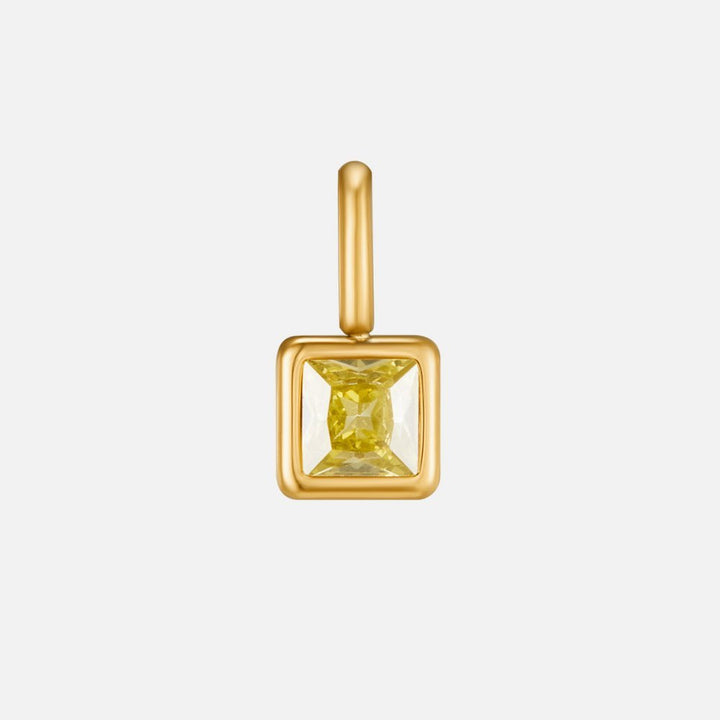 Square Pendant Birthstone Necklace - Harry & Olivia Birmingham