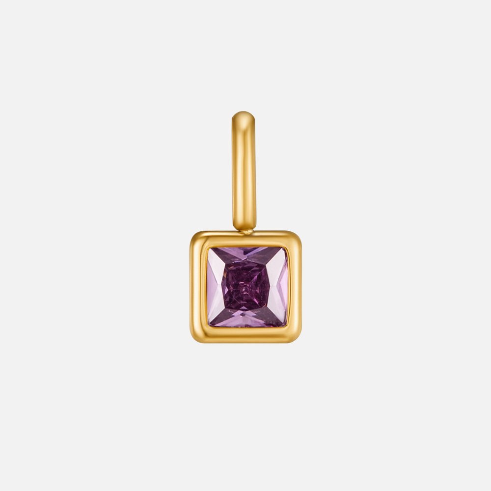 Square Pendant Birthstone Necklace - Harry & Olivia Birmingham