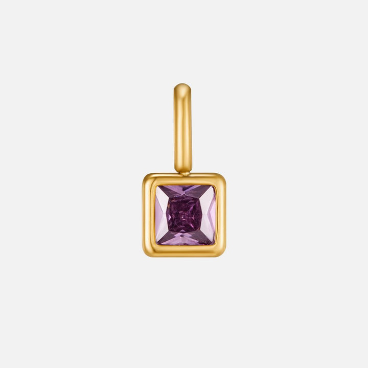 Square Pendant Birthstone Necklace - Harry & Olivia Birmingham