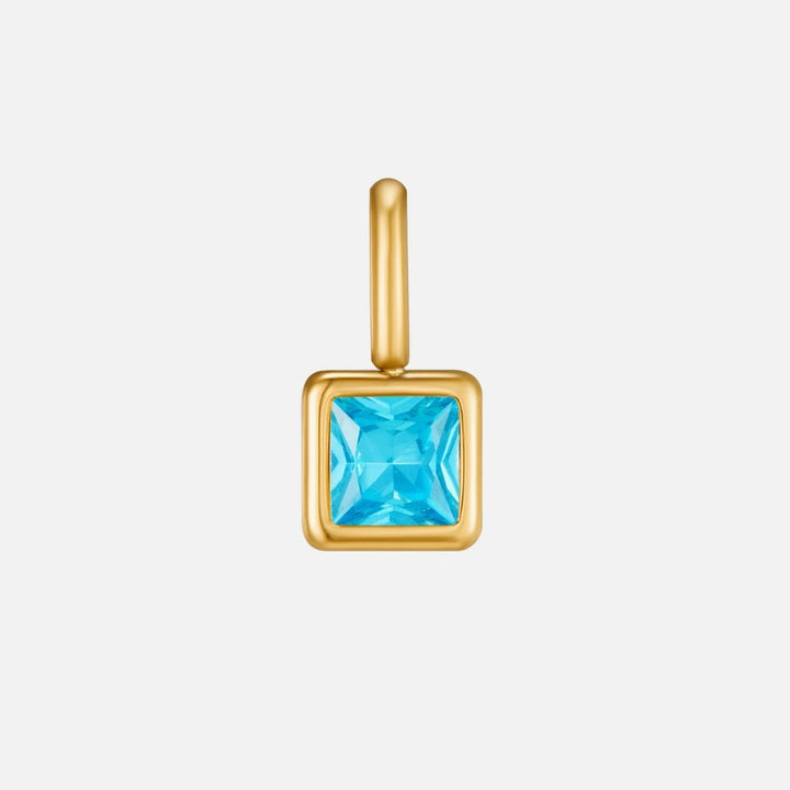 Square Pendant Birthstone Necklace - Harry & Olivia Birmingham