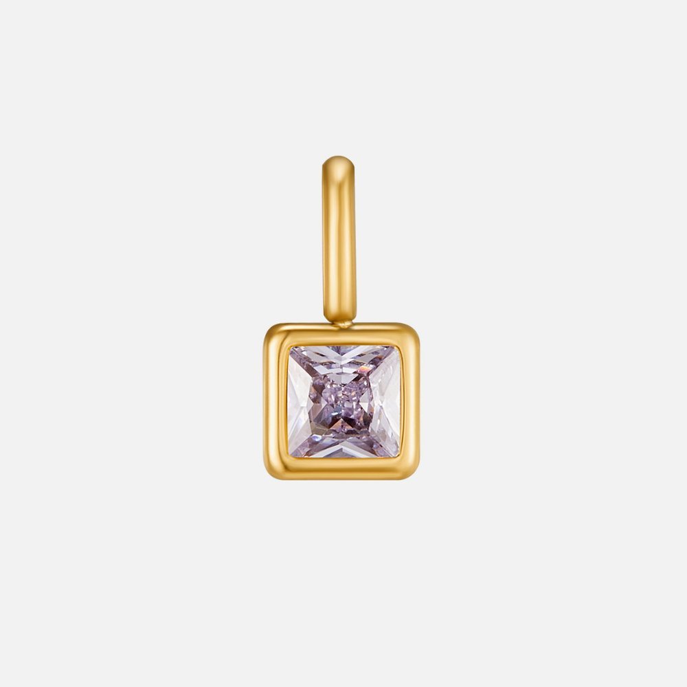 Square Pendant Birthstone Necklace - Harry & Olivia Birmingham