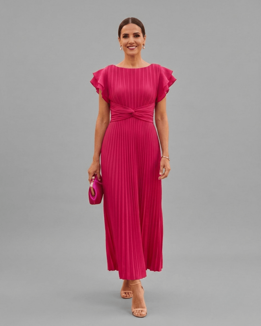 Valentina | Pleated Occasion Maxi Dress - Harry & Olivia Birmingham
