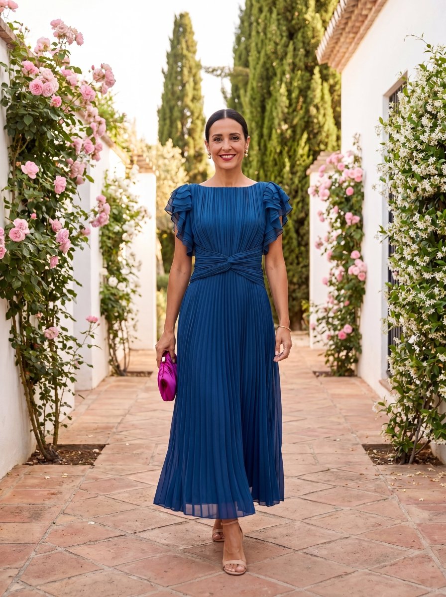 Valentina | Pleated Occasion Maxi Dress - Harry & Olivia Birmingham