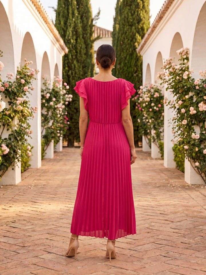 Valentina | Pleated Occasion Maxi Dress - Harry & Olivia Birmingham