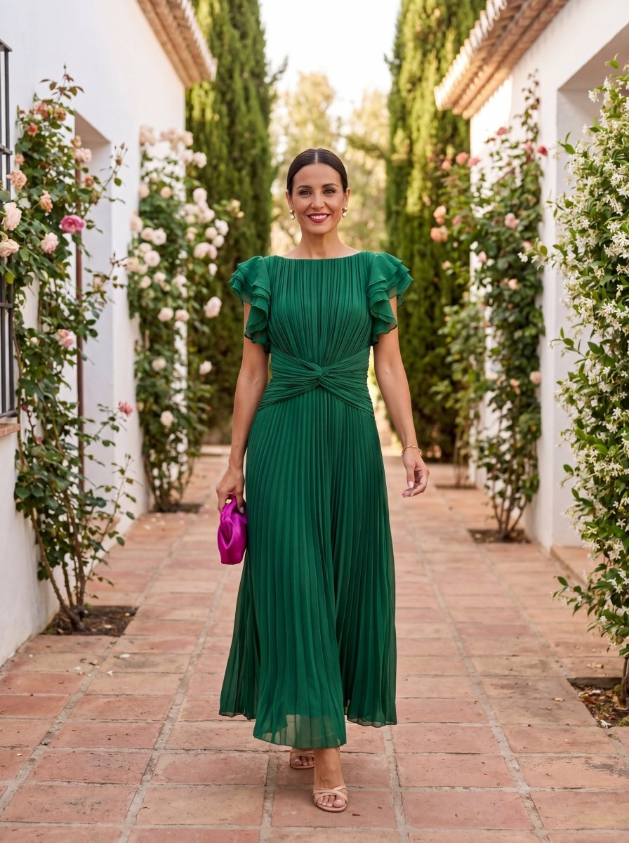 Valentina | Pleated Occasion Maxi Dress - Harry & Olivia Birmingham