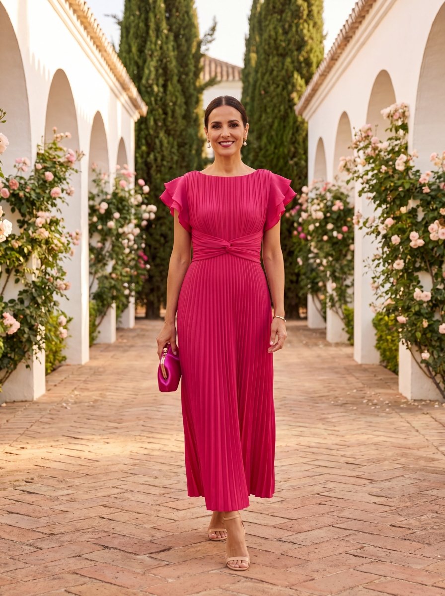 Valentina | Pleated Occasion Maxi Dress - Harry & Olivia Birmingham