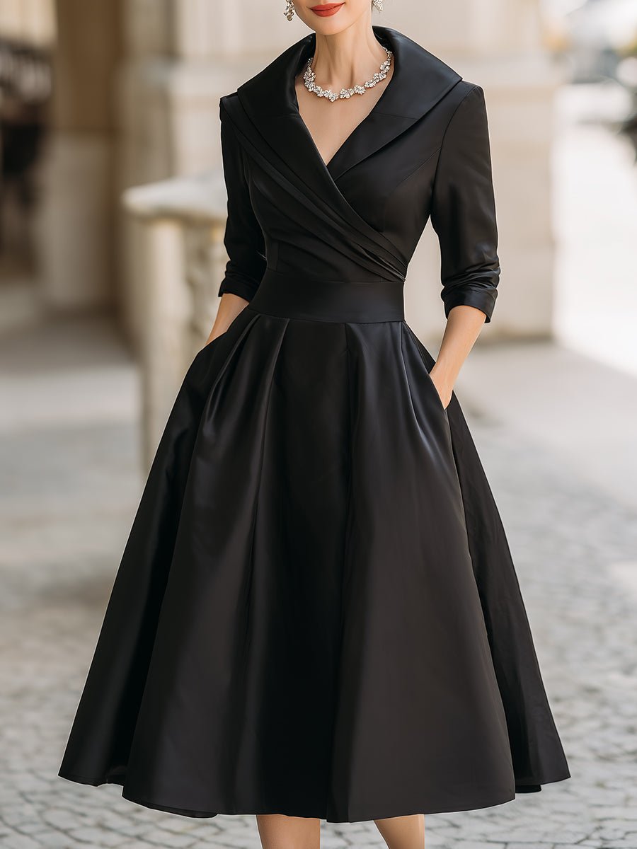 VICTORIA™ | Satin Elegance Midi Dress - Harry & Olivia Birmingham
