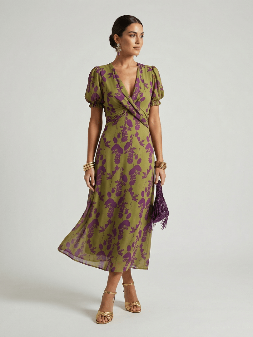 Virel | Relaxed Floral Midi Dress - Harry & Olivia Birmingham