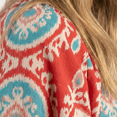 Zaria | Paisley Print V Neck Short Sleeve Midi Dress - Harry & Olivia Birmingham